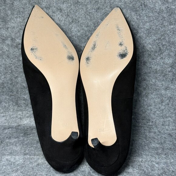 Talbots Erica 50 Pumps - Size 6 - Black Suede Pointy Toe Shoes - Made In Brazil - Picture 9 of 13